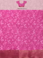 Thumbnail for Turquoise Pure Silk Digital Print Floral Saree with Unstitched Blouse - Hiral Fashion - Distacart