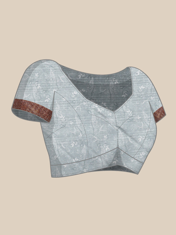 Multicolor Pure Silk Digital Print Floral Saree with Unstitched Blouse - Hiral Fashion - Distacart