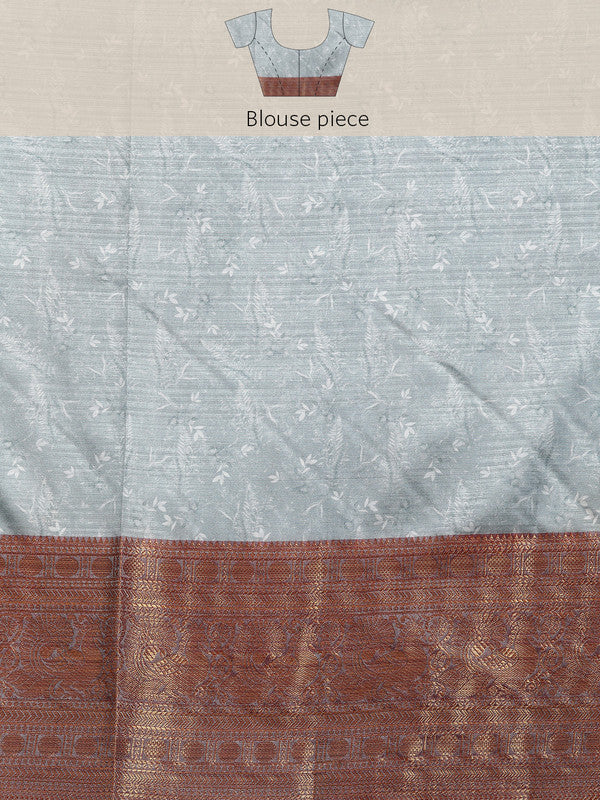 Multicolor Pure Silk Digital Print Floral Saree with Unstitched Blouse - Hiral Fashion - Distacart