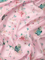 Thumbnail for Pink Pure Silk Digital Print Floral Saree with Unstitched Blouse - Hiral Fashion - Distacart