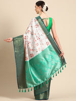 Thumbnail for Gray Pure Silk Digital Print Floral Saree with Unstitched Blouse - Hiral Fashion - Distacart