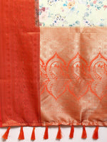 Thumbnail for Green Pure Silk Digital Print Floral Saree with Unstitched Blouse - Hiral Fashion - Distacart