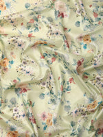 Thumbnail for Green Pure Silk Digital Print Floral Saree with Unstitched Blouse - Hiral Fashion - Distacart