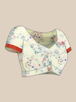 Thumbnail for Green Pure Silk Digital Print Floral Saree with Unstitched Blouse - Hiral Fashion - Distacart