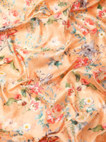 Thumbnail for Peach Pure Silk Digital Print Floral Saree with Unstitched Blouse - Hiral Fashion - Distacart