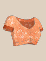 Thumbnail for Peach Pure Silk Digital Print Floral Saree with Unstitched Blouse - Hiral Fashion - Distacart