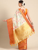 Thumbnail for Multicolor Pure Silk Digital Print Floral Saree with Unstitched Blouse - Hiral Fashion - Distacart