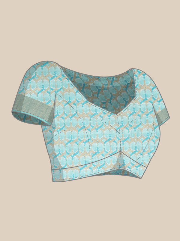 Multicolor Tusser Silk Digital Print Solid Saree with Unstitched Blouse - Hiral Fashion - Distacart