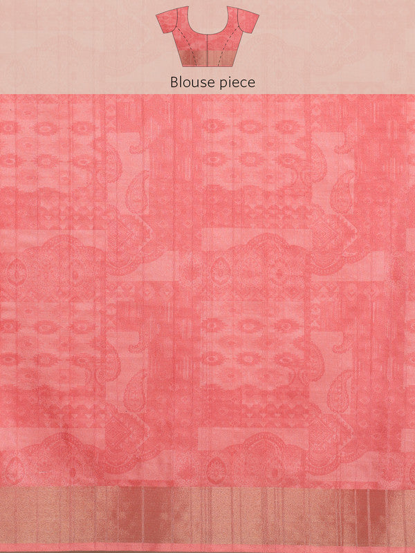 Multicolor Tusser Silk Digital Print Abstract Saree with Unstitched Blouse - Hiral Fashion - Distacart