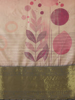 Thumbnail for Multicolor Tusser Silk Digital Print Striped Saree with Unstitched Blouse - Hiral Fashion - Distacart