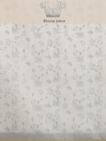 Thumbnail for Beige Cotton Blend Digital Print Floral Saree with Unstitched Blouse - Hiral Fashion - Distacart