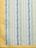 Thumbnail for Mustard Cotton Blend Digital Print Striped Saree with Unstitched Blouse - Hiral Fashion - Distacart