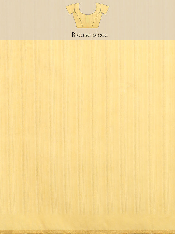 Mustard Cotton Blend Digital Print Striped Saree with Unstitched Blouse - Hiral Fashion - Distacart