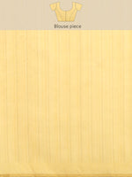 Thumbnail for Mustard Cotton Blend Digital Print Striped Saree with Unstitched Blouse - Hiral Fashion - Distacart