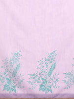 Thumbnail for Purple Cotton Blend Digital Print Floral Saree with Unstitched Blouse - Hiral Fashion - Distacart