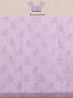 Thumbnail for Purple Cotton Blend Digital Print Floral Saree with Unstitched Blouse - Hiral Fashion - Distacart