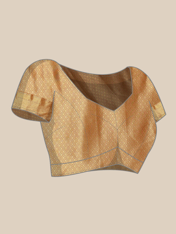 Blue Kanjeevaram Silk Digital Print Floral Saree with Unstitched Blouse - Hiral Fashion - Distacart