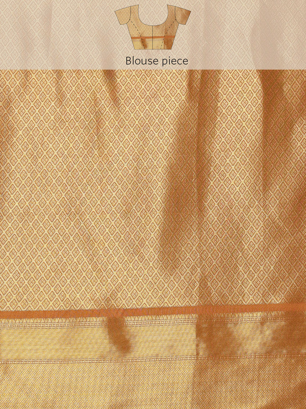 Blue Kanjeevaram Silk Digital Print Floral Saree with Unstitched Blouse - Hiral Fashion - Distacart