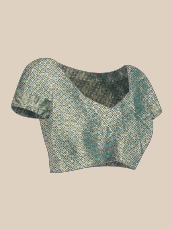 Pink Kanjeevaram Silk Digital Print Floral Saree with Unstitched Blouse - Hiral Fashion - Distacart