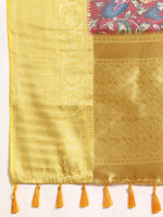 Thumbnail for Maroon Munga Silk Digital Print Floral Saree with Unstitched Blouse - Hiral Fashion - Distacart