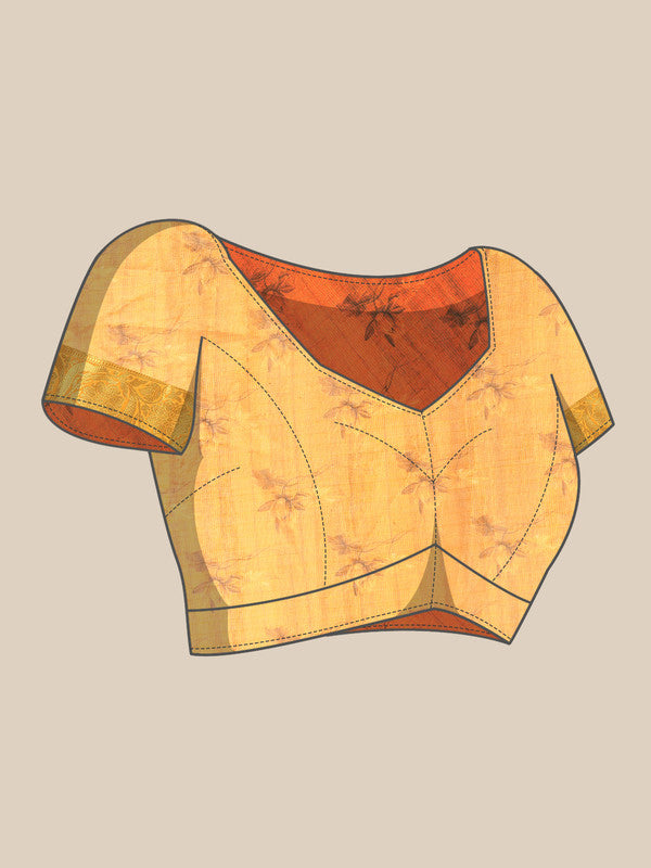 Turquoise Munga Silk Digital Print Floral Saree with Unstitched Blouse - Hiral Fashion - Distacart