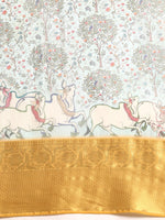 Thumbnail for Gray Munga Silk Digital Print Animal Print Saree with Unstitched Blouse - Hiral Fashion - Distacart