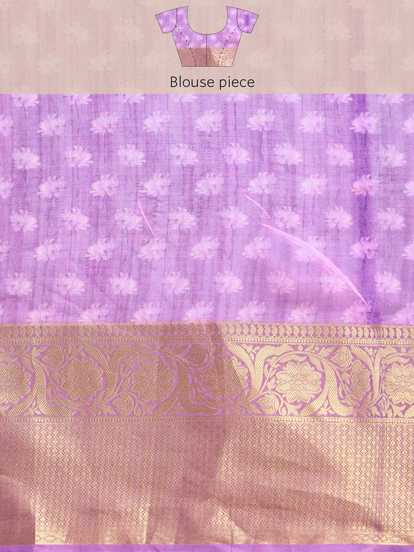 Multicolor Munga Silk Digital Print Floral Saree with Unstitched Blouse - Hiral Fashion - Distacart