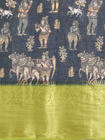 Thumbnail for Gray Munga Silk Digital Print Floral Saree with Unstitched Blouse - Hiral Fashion - Distacart