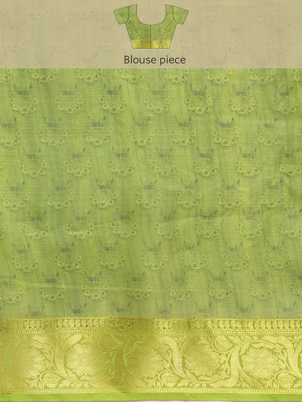 Gray Munga Silk Digital Print Floral Saree with Unstitched Blouse - Hiral Fashion - Distacart