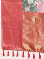 Thumbnail for Multicolor Munga Silk Digital Print Floral Saree with Unstitched Blouse - Hiral Fashion - Distacart