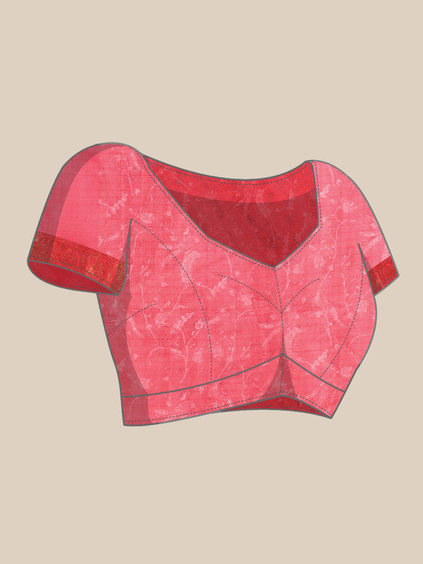 Gray Munga Silk Digital Print Floral Saree with Unstitched Blouse - Hiral Fashion - Distacart