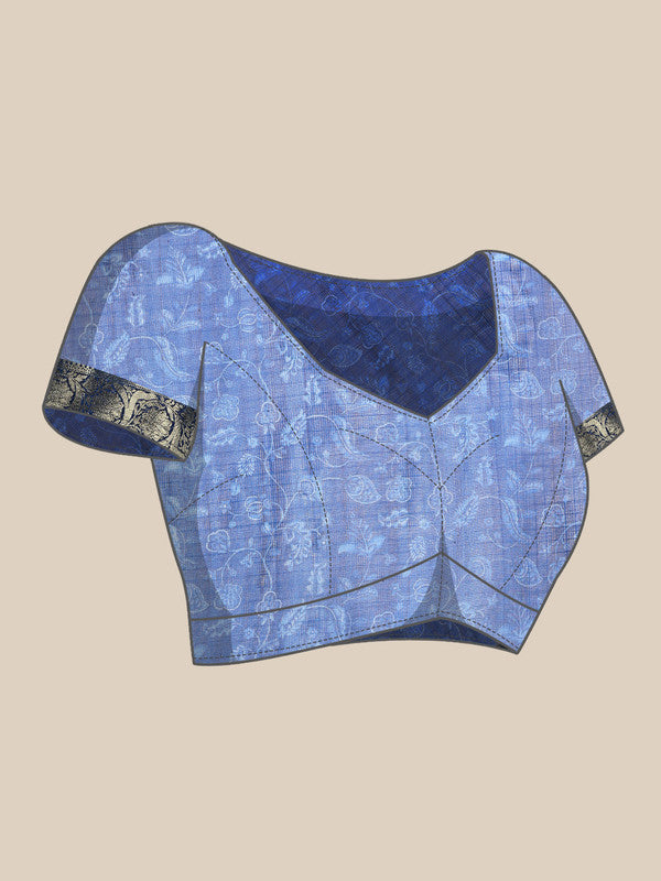 Yellow Munga Silk Digital Print Floral Saree with Unstitched Blouse - Hiral Fashion - Distacart