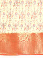 Thumbnail for Multicolor Munga Silk Digital Print Abstract Saree with Unstitched Blouse - Hiral Fashion - Distacart