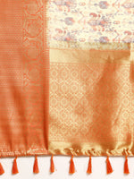 Thumbnail for Multicolor Munga Silk Digital Print Abstract Saree with Unstitched Blouse - Hiral Fashion - Distacart