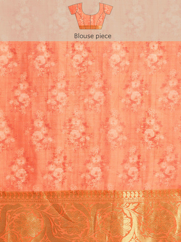 Multicolor Munga Silk Digital Print Abstract Saree with Unstitched Blouse - Hiral Fashion - Distacart