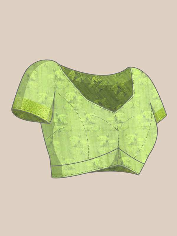 Navy Blue Munga Silk Digital Print Animal Print Saree with Unstitched Blouse - Hiral Fashion - Distacart