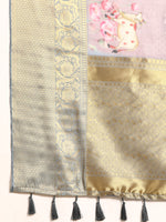 Thumbnail for Rust Munga Silk Digital Print Animal Print Saree with Unstitched Blouse - Hiral Fashion - Distacart