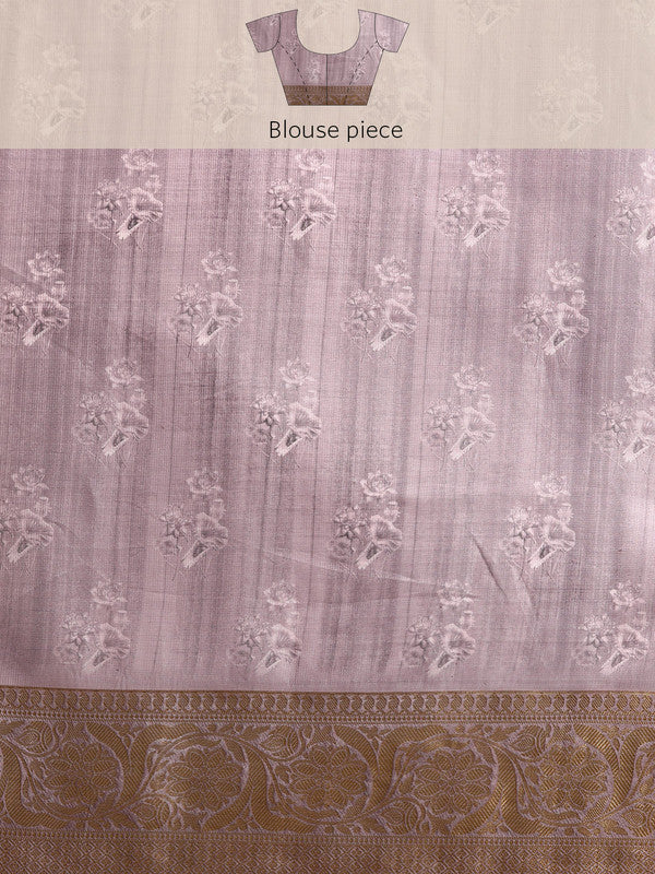 Gray Munga Silk Digital Print Kalamkari Saree with Unstitched Blouse - Hiral Fashion - Distacart