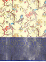 Thumbnail for Beige Munga Silk Digital Print Kalamkari Saree with Unstitched Blouse - Hiral Fashion - Distacart