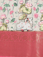 Thumbnail for Beige Munga Silk Digital Print Kalamkari Saree with Unstitched Blouse - Hiral Fashion - Distacart