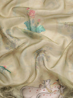 Thumbnail for Olive Munga Silk Digital Print Kalamkari Saree with Unstitched Blouse - Hiral Fashion - Distacart