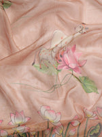 Thumbnail for Peach Munga Silk Digital Print Animal Print Saree with Unstitched Blouse - Hiral Fashion - Distacart