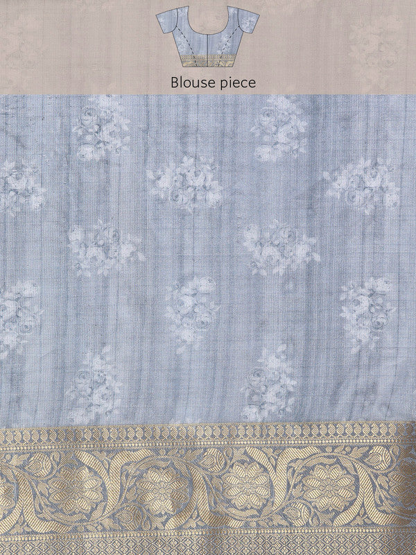 Turquoise Munga Silk Digital Print Animal Print Saree with Unstitched Blouse - Hiral Fashion - Distacart