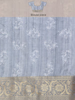 Thumbnail for Turquoise Munga Silk Digital Print Animal Print Saree with Unstitched Blouse - Hiral Fashion - Distacart