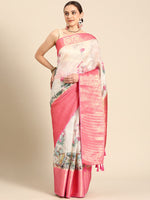 Thumbnail for Off White Munga Silk Digital Print Animal Print Saree with Unstitched Blouse - Hiral Fashion - Distacart