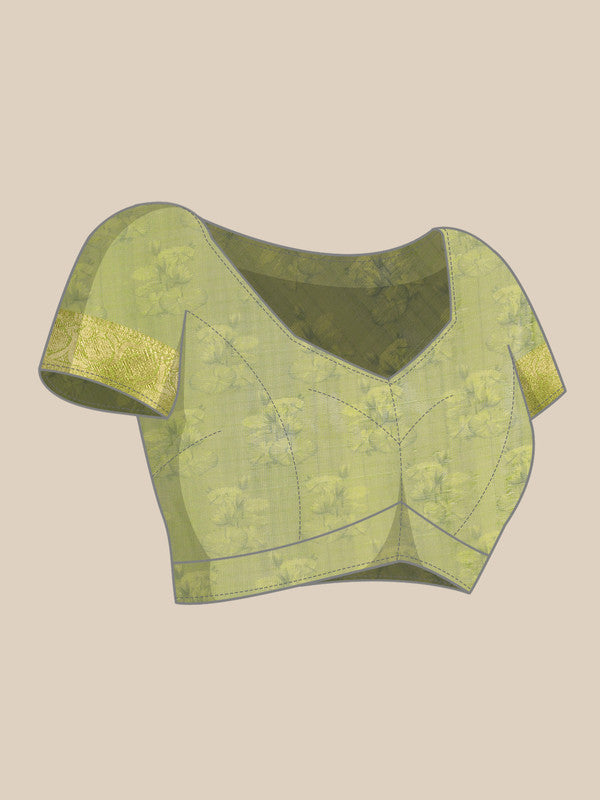 Navy Blue Munga Silk Digital Print Animal Print Saree with Unstitched Blouse - Hiral Fashion - Distacart