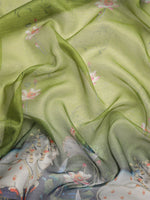 Thumbnail for Olive Munga Silk Digital Print Animal Print Saree with Unstitched Blouse - Hiral Fashion - Distacart