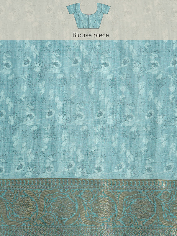 Green Munga Silk Digital Print Animal Print Saree with Unstitched Blouse - Hiral Fashion - Distacart