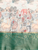 Thumbnail for Gray Munga Silk Digital Print Animal Print Saree with Unstitched Blouse - Hiral Fashion - Distacart