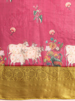 Thumbnail for Red Munga Silk Digital Print Animal Print Saree with Unstitched Blouse - Hiral Fashion - Distacart